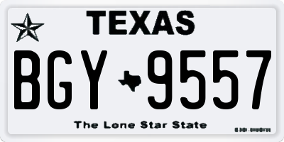 TX license plate BGY9557