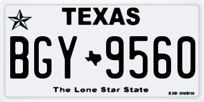 TX license plate BGY9560