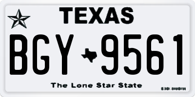 TX license plate BGY9561