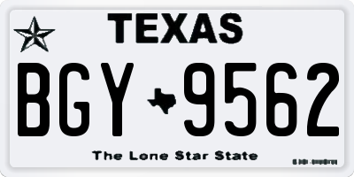 TX license plate BGY9562
