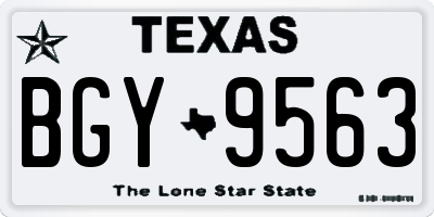 TX license plate BGY9563