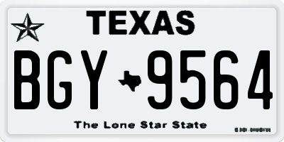 TX license plate BGY9564