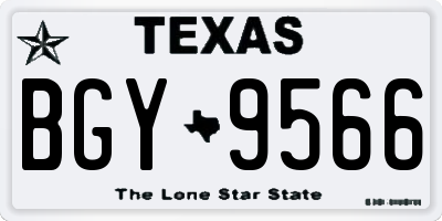 TX license plate BGY9566