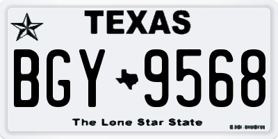 TX license plate BGY9568