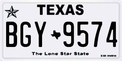 TX license plate BGY9574