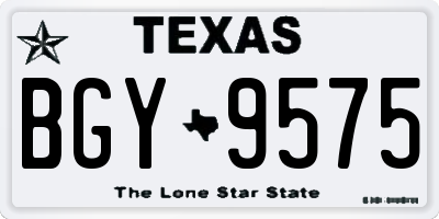 TX license plate BGY9575