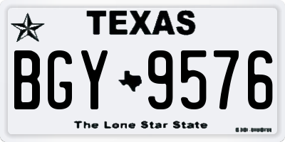 TX license plate BGY9576