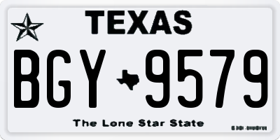 TX license plate BGY9579