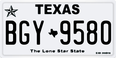 TX license plate BGY9580