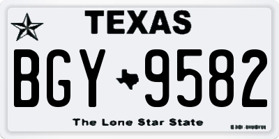 TX license plate BGY9582