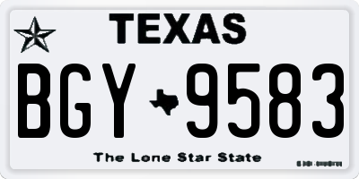 TX license plate BGY9583