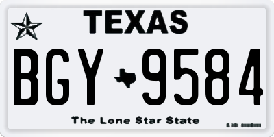 TX license plate BGY9584