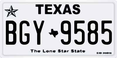 TX license plate BGY9585