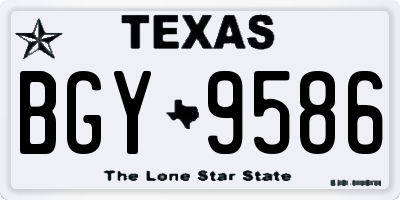 TX license plate BGY9586