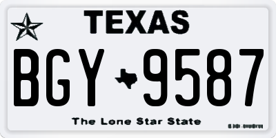 TX license plate BGY9587