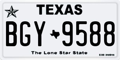 TX license plate BGY9588