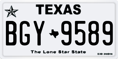TX license plate BGY9589