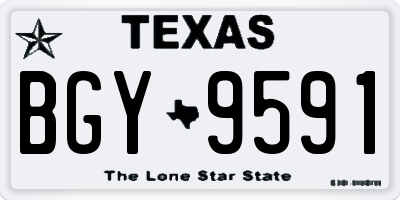 TX license plate BGY9591