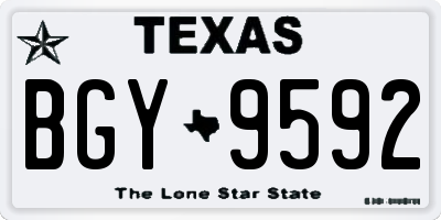 TX license plate BGY9592