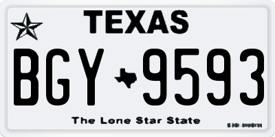 TX license plate BGY9593