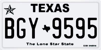 TX license plate BGY9595