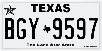 TX license plate BGY9597