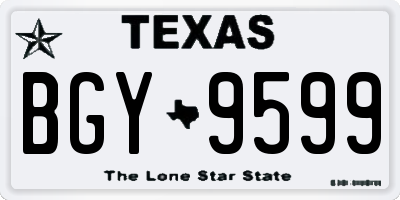 TX license plate BGY9599