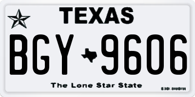 TX license plate BGY9606