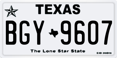 TX license plate BGY9607