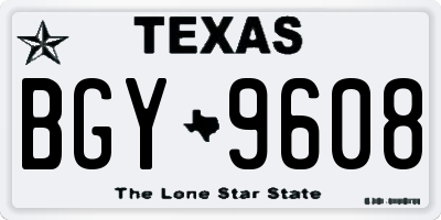 TX license plate BGY9608