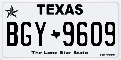 TX license plate BGY9609