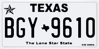 TX license plate BGY9610