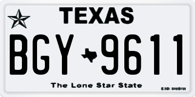 TX license plate BGY9611