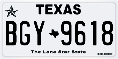 TX license plate BGY9618
