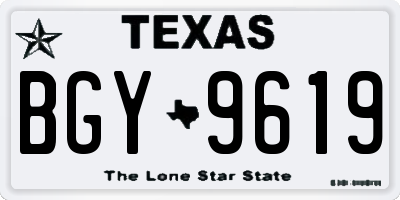 TX license plate BGY9619