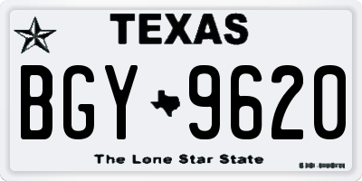 TX license plate BGY9620