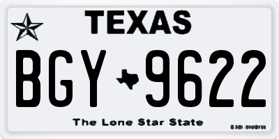 TX license plate BGY9622