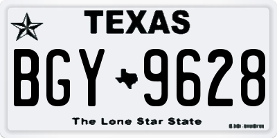 TX license plate BGY9628