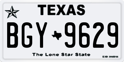 TX license plate BGY9629