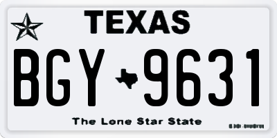 TX license plate BGY9631