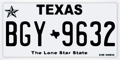 TX license plate BGY9632