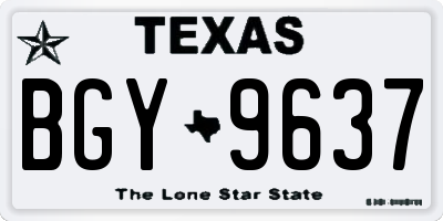 TX license plate BGY9637