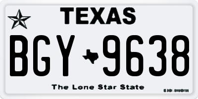 TX license plate BGY9638