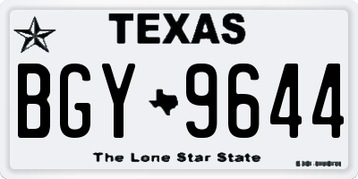 TX license plate BGY9644