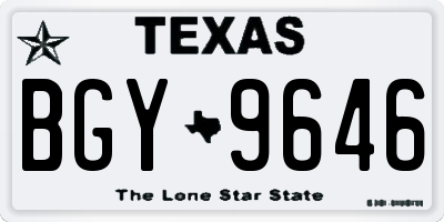 TX license plate BGY9646