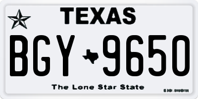 TX license plate BGY9650