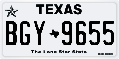 TX license plate BGY9655