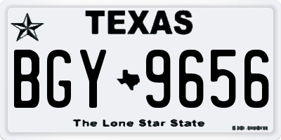 TX license plate BGY9656