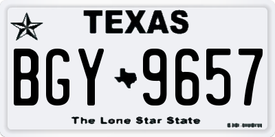 TX license plate BGY9657
