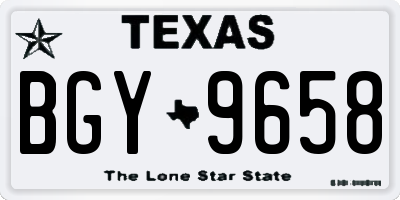 TX license plate BGY9658